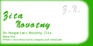 zita novotny business card